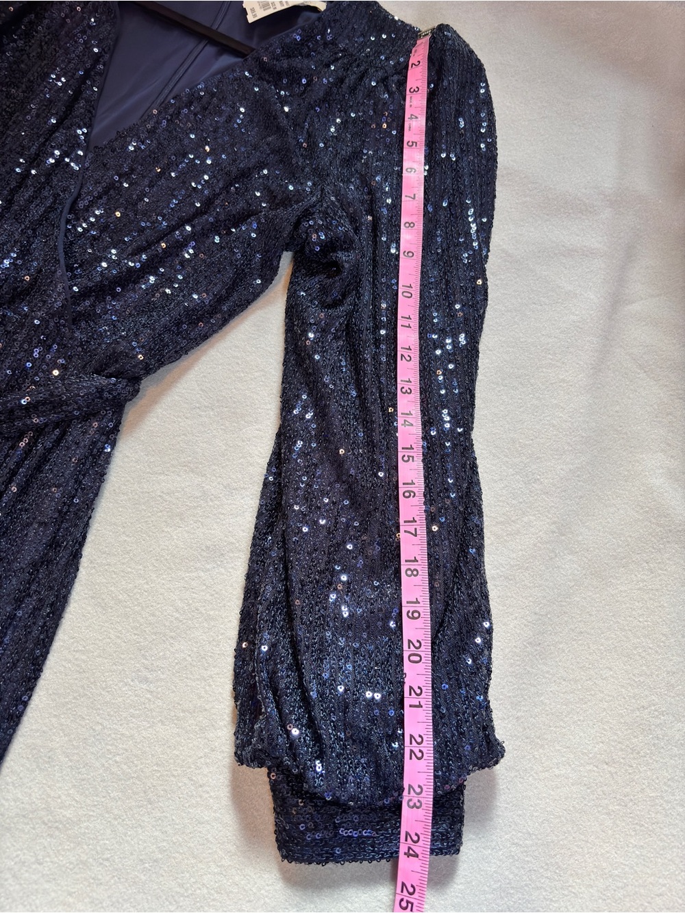 Skies Are Blue Sequin Jumpsuit Navy Women’s M Tie Waist Wide Leg Dressy Holiday - Picture 15 of 15